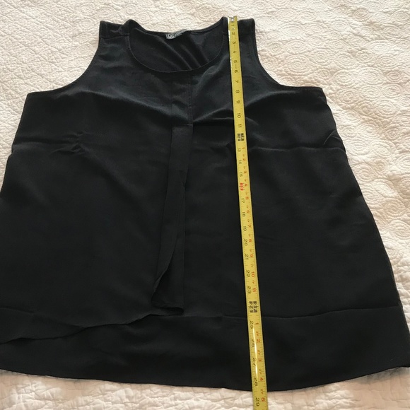 NWOT DG2 black double layer easy tank top with pleat detail (XL) - Picture 12 of 14